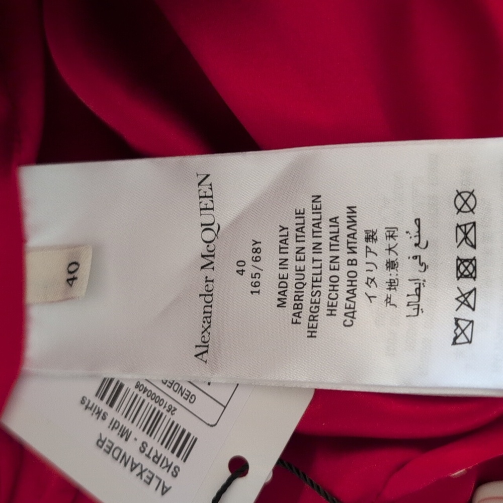 NWT Alexander McQueen Black and Red Bi Color Leather‎ Skirt from 2020 Collection - Picture 13 of 14